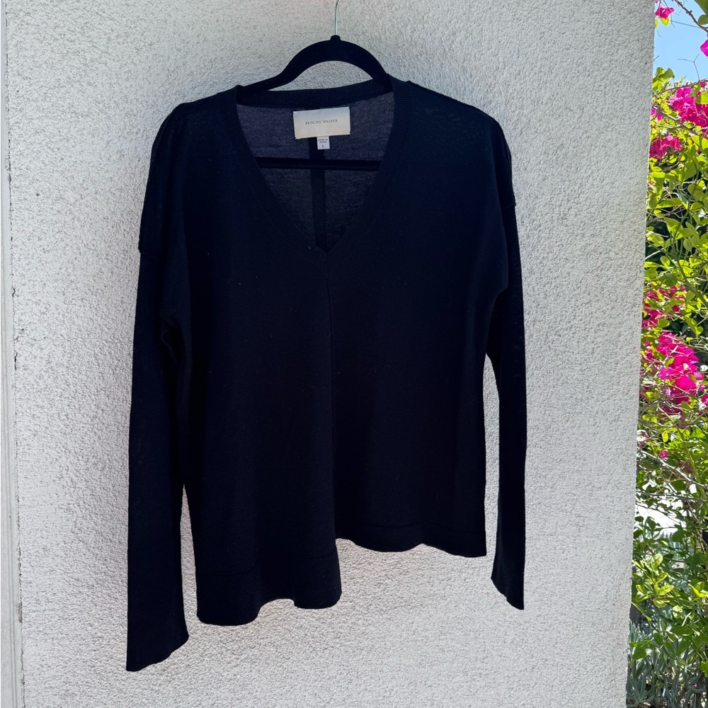 Brochu Walker Charcoal Asymmetrical Knit Top